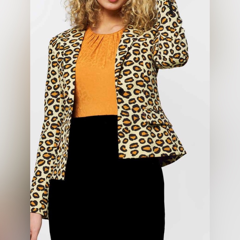 Women’s opposuits lady jag Animal Print slim fit blazer size 16